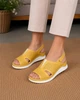 Жіночі босоніжки прошиті натуральна шкіра з перфорацією DJUS SHOES Жовтий 39 розмір (25 см.) - изображение 6