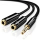 Аудио разветвитель UGREEN AV141 3.5 мм mini jack на наушники и микрофон (20cm, 4 pin). Black - изображение 1