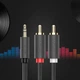 Аудиокабель mini-jack 3.5mm на Double RCA тюльпан UGREEN AV102 2RCA Male Cable (5м). Gray - изображение 9