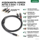 Аудиокабель mini-jack 3.5mm на Double RCA тюльпан UGREEN AV102 2RCA Male Cable (5м). Gray - изображение 2