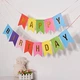 Гірлянда паперова з прапорців різнокольорова з літерами Happy Birthday довжина 2 м - зображення 1