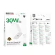 Мережевий зарядний пристрій BOROFONE BA107A Stellar single port PD30W charger set (C to iP) (EU) White - зображення 2