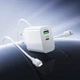 Мережевий зарядний пристрій з кабелем BOROFONE BA106A Stellar PD20W+QC3.0 charger set (C to iP) (EU) White - зображення 9