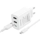 Мережевий зарядний пристрій з кабелем BOROFONE BA105A Stellar three-port charger set (Micro) (EU) White - зображення 3