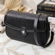 Элегантная женская сумка с фактурным клапаном из натуральной кожи Vintage 22624 Черная - изображение 1