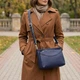 Женская кожаная сумка с жестким дном Vintage 22986 Синий - изображение 2