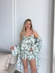 Піжама жіноча трійка халат майка шорти Priscilla Collection L-XL світлий зелений - зображення 2