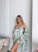 Піжама жіноча трійка халат майка шорти Priscilla Collection L-XL світлий зелений - зображення 3