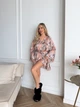 Піжама жіноча трійка халат майка шорти Priscilla Collection L-XL пудра - зображення 7