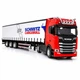 Іграшкова вантажівка з причепом Scania, червона, 31 см — метал, світло, звук, інерція - зображення 1