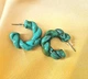 Жіночі сережки Кручені кільця Акрил jewelry Бірюзові - зображення 5