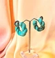 Жіночі сережки Кручені кільця Акрил jewelry Бірюзові - зображення 9