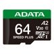 Карта памяти ADATA 64GB microSD class 10 UHS-I U3 V30 A2 Speed Plus (UD64GUI3V30A2SP-RA1) (22220) - изображение 2