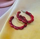 Женские сережки Ромашки Акрил jewelry Крарсные мраморные - изображение 3