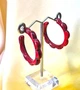 Женские сережки Ромашки Акрил jewelry Крарсные мраморные - изображение 6