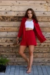Жіночий літній костюм з турецького котону з шортами Seventeen L-XL Червоний (2000000169705) - изображение 6