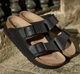 Женские шлепанцы BIRKENSTOCK PAPILLIO ARIZONA GROOVED VEGAN 1018520 narrow 38 черные - изображение 1