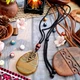Кулон з бронзовим етно декором на плетеному шнурку натуральний камінь тигрове око - зображення 2