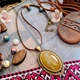 Кулон в стиле винтаж желтый агат кракле - изображение 2