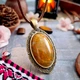 Кулон в стиле винтаж желтый агат кракле - изображение 5