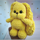 Вязаная плюшевая игрушка Зайчик кролик ручной работы 16 см - изображение 3
