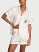Сатинова піжама з шортами Victoria’s Secret Glazed Satin Short Pajama Set - M - Білий - зображення 2