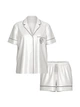 Сатинова піжама з шортами Victoria’s Secret Glazed Satin Short Pajama Set - M - Білий - зображення 4