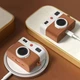 Чехол для наушников AirPods PRO 2 защитный силиконовый с текстурой кожи с карабином коричневый - изображение 3