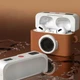 Чехол для наушников AirPods PRO 2 защитный силиконовый с текстурой кожи с карабином коричневый - изображение 4