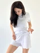 Женская пижама футболка и шорты с рюшами Rose Amour, белая S/M - изображение 5