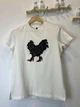 Жіноча футболка класична щільна з розрізами Півень в лабутенах Modna KAZKA MKNK250427 - 46, Білий - зображення 2