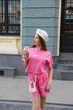 Спортивный костюм для девочки летний комплект подростковый детский оверсайз с футболкой и шортами из хлопка IRmAS 1368 размер 158 розовый - изображение 5