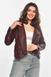 Куртка-косуха женская из экокожи бордового цвета Fashion размер 40 (214055) - изображение 1