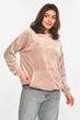 Худи женское велюр пудрового цвета Fashion размер 44-48 (214449) - изображение 2