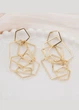 Серьги женские длинные геометрические фигуры Fashion Jewelry Золотистые 20463 - изображение 3