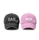 Комплект кепок бейсболка парная Папа Мама Love (Dad Mom) 56-60р Серый+розовый (9090) - изображение 3