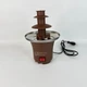 Шоколадный фонтан электрический Mini Chocolate Fondue Fountain 35W для дома и праздников, настольная фондюшница 3-ярусная для шоколада, фруктов и маршмеллоу, аппарат для шоколадного фондю и десертов с подогревом Коричневый, FT-10 - изображение 3