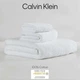 Calvin Klein махровые полотенца из плотного однотонного 100% хлопка с кантом (3 штуки – комплект для одного) – білий - изображение 2