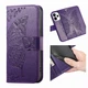 Чохол-книжка з малюнком UniCase Butterfly Pattern для OPPO Reno 15 F/FS - Dark Purple - зображення 3