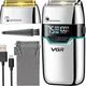 Электробритва V-350 5 Вт 7500 об/мин USB серебристая с двумя насадками для бритья бороды и головы - изображение 9