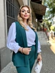 Костюм тройка женский классический popluzhnaya ДЕФ32517 зелёный 60 - изображение 7
