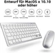 Комплект беспроводные клавиатура и мышка OMOTON Bluetooth для Mac QWERTZ серебристый - изображение 6