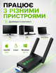 Адаптер Wi-Fi/Bluetooth для ПК та ноутбука до WIFI 5G двохдіапазонний 2.4/5ГГц 1300 Mbps і BT в USB3.0 бездротовий вай фай ресивер в комп'ютер Plug and Play + блютуз для навушників 2в1 + антени - зображення 4
