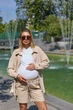 Льняні шорти для вагітних Cancun XXL/3XL Lullababe бежевий - зображення 1