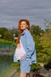 Льняные шорты для беременных Cancun 4XL/5XL Lullababe светлый деним - изображение 5