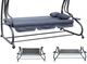 Качеля садовая Bonro Garden серая 4-местная раскладная до 260 кг (76-165-80000013) - изображение 2