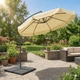 Садова парасолька GARDEN 3.5 м з куполом 3.5 м, регулювання висоти та нахилу, міцний сталевий каркас, водовідштовхувальний поліестер 180–200 г/м², Бежевий колір, в комплекті захисний чохол - зображення 1
