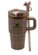 Термос термочашка Stanley Quencher H2.0 Tumbler з нержавіючої сталі 0,59 л LoveShackFancy Floral Pink KT6007860 - зображення 4