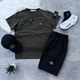 Костюм Stone Island футболка шорти кепка чорні 2 пари носків хакі XL - зображення 1