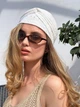 Жіноча бандана тюрбан із прошви Zefur One Size білий - изображение 8
